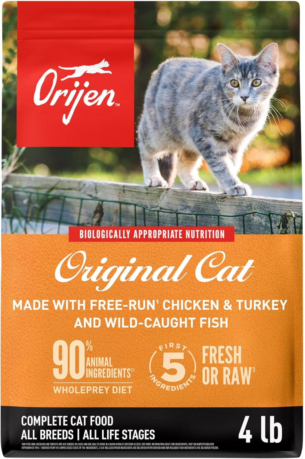 ® Dry Original Cat Food Premium, High Protein, Fresh & Raw Animal Ingredients, 4Lb