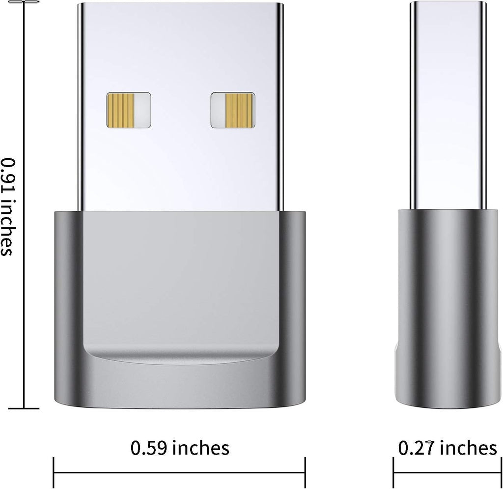 USB C Female to USB Male Adapter 4-Pack,Type C to USB a Charger Cable Adapter,Compatible with Iphone 13 12 11 Mini Pro Max,Ipad 2020,Samsung Galaxy Note 10 S21 S20 Plus,Google Pixel 5 4A 3 XL